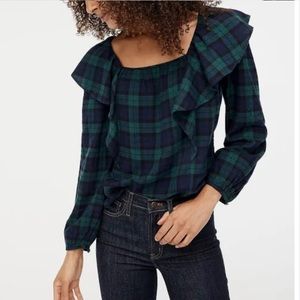 J Crew Blackwatch Flannel Plaid Top